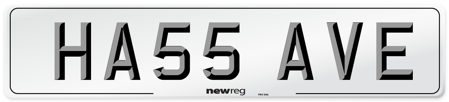 HA55 AVE Number Plate from New Reg